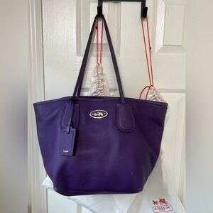 Purple Coach Tote Bag
